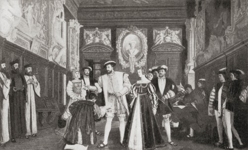 Francis I bestowing titles to a canonry in Notre Dame to Rosso Fiorentino for his work at Fontainbleu