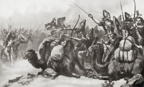 The defeat of  Croesus of Lydia by Cyrus the Great on the capture of Sardis