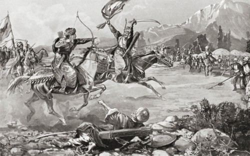 A fight between Black and White Sheep Turks
