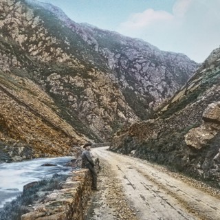 Magic Lantern slide circa 1900 hand coloured