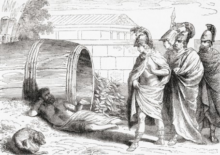 The alleged meeting between Diogenes