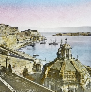 Magic Lantern slide circa 1900 hand coloured