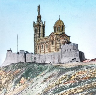 Magic Lantern slide circa 1900 hand coloured