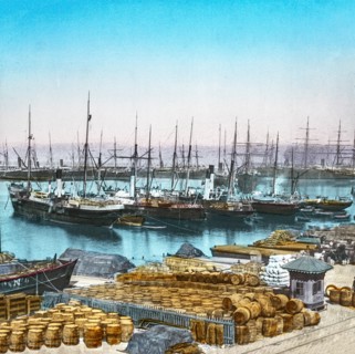 Magic Lantern slide circa 1900 hand coloured