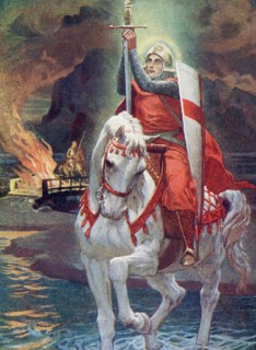 For one moment Percivale saw him stand out clear as a star.  From Knights of the Grail: Lohengrin