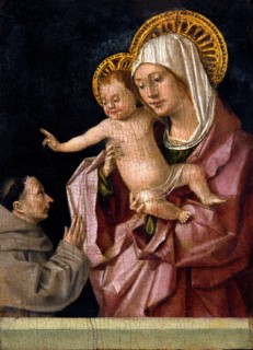 Madonna con il Bambino benedicente e un francescano in adorazione