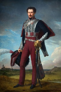 Portrait of Luigi Sommariva in uniform of officer of the Hussars of the Royal Guard