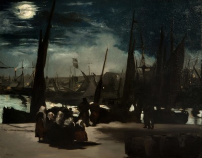 Moonlight over the port of Boulogne 1869