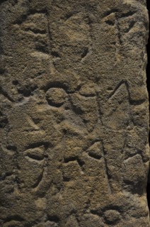 Funerary stele with inscription in Phoenician signs "Tomb of Gerashtart, son of Baalpilles", Detail