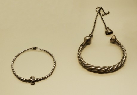 Left: Silver Iberian torques fused, 3rd-1st centuries BC