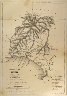 Spain, Andalusia, Map of the Huelva province