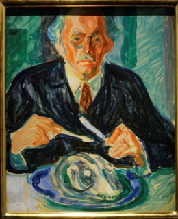 Edvard Munch, Self-Portrait, with a Cod's Head on a plate, 1940-1942