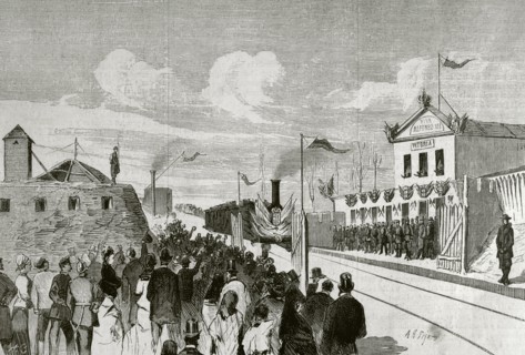 Arrival of the first train to the station, the 23 of the current month