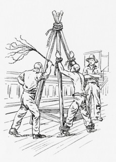A prisoner being lashed on board a prison hulk