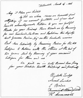 Facsimile of a letter from the wives of the Tolpuddle Martyrs