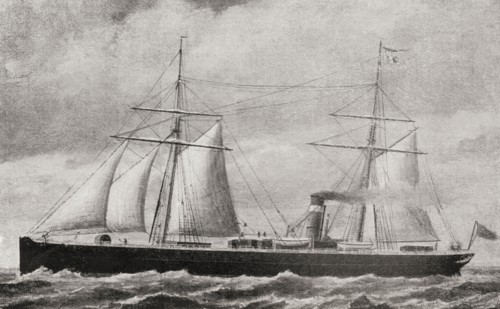 One of the first Atlantic twin-screw steamers