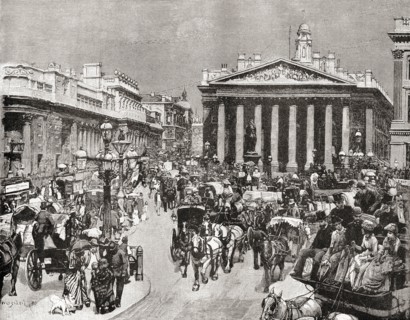 The Bank and Royal Exchange, London,,
