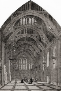 Interior of the medieval Guildhall Great Hall, London,,