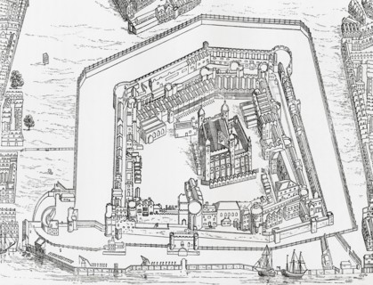 A bird's eye view of the Tower of London