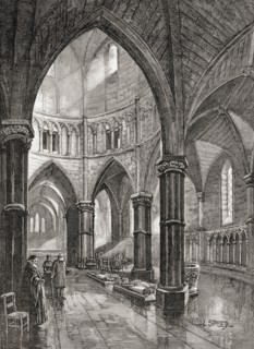 The interior of The Temple Church, London, England,