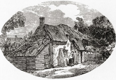 Exterior of a Dorchester labourer's cottage in the early 19th century