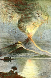 A volcano in eruption