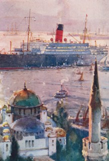 A Cunard liner lying off Constantinople