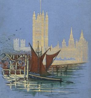 Front cover from the book, London Pictures, published 1890,