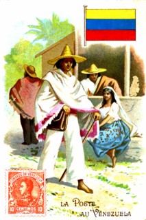 Postal cirsis in venezuala,a shortage of stamps for postal use in venezuela in the 1800's resullted in an official decree for inland postal use. the money was the bolivar or cents. 1910