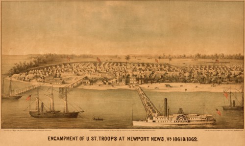 Encampment of US Federal Troops at Newport News 1861