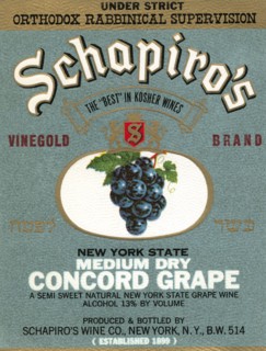 Schapiro's Medium Dry Concord Grape Wine