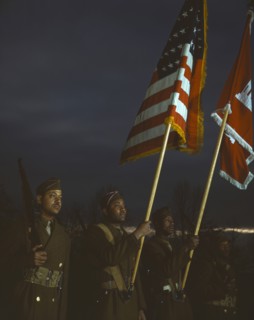 Color guard of Negro Engineers