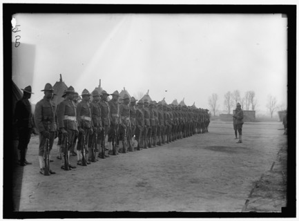 African American soldiers in parade formation