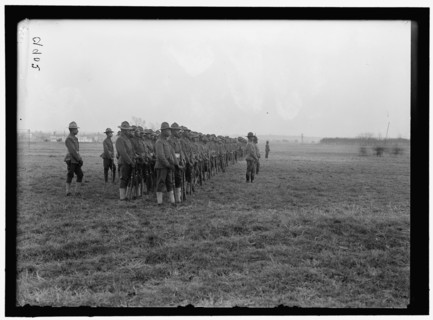 African American soldiers in parade formation