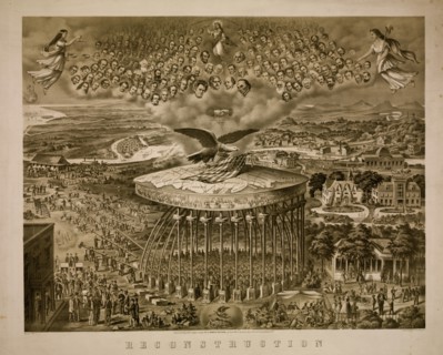 Allegory of the reconciliation of North and South through the federal program of Reconstruction.