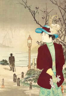 Japanese woman in Victorian Stylish Fashion