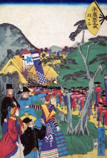 Hodogaya, Yokohama procession viewed by foreigners