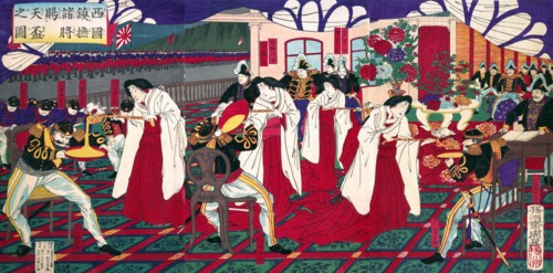 Commanders who Pacified Western Japan, Receiving the Emperor's Gift Cups