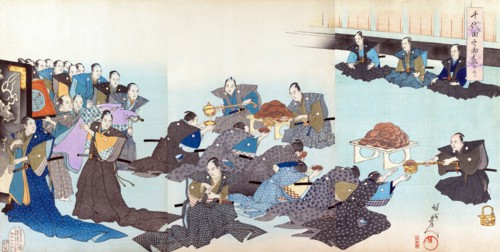 Feeding the samurai at the castle