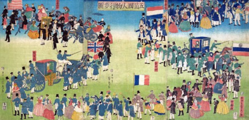 Processsion of eople from 5 countries