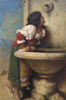 Roman Girl at a Fountain