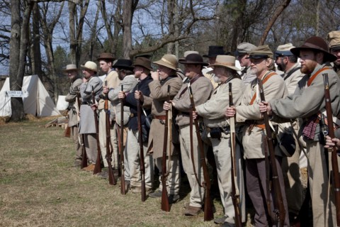 Reenactment of Civil War siege of April 1862, Bridgeport, Alabama