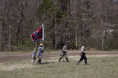 Reenactment of Civil War siege