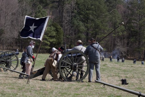 Reenactment of Civil War siege