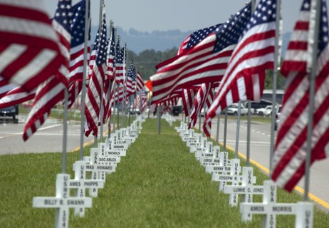 Flags fly for Gadsden area war veterans in Gadsden, Alabama