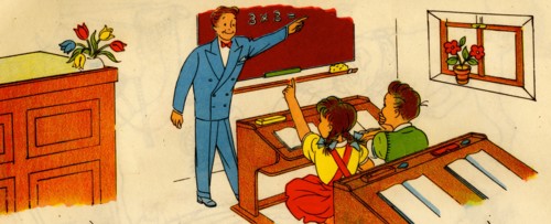 Teacher at Blackboard gives math Instruction