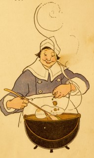 Woman chef adds to a recipe over a boiling pot
