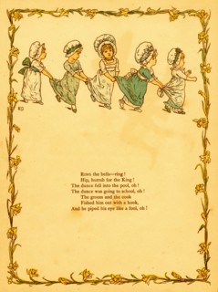 Little Girls dance holding on to each other's skirts