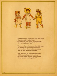 Three little boys or chums hold hands