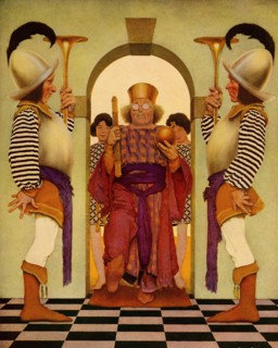 Knave of Hearts - enter the king with buglers